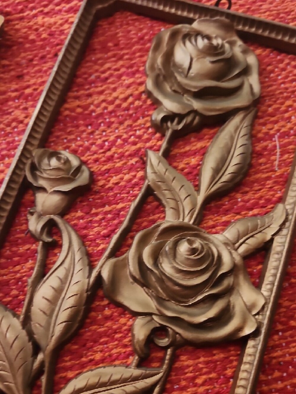 Floral Wall Plaques in Bronze Tone - Pair - Picture 10 of 13